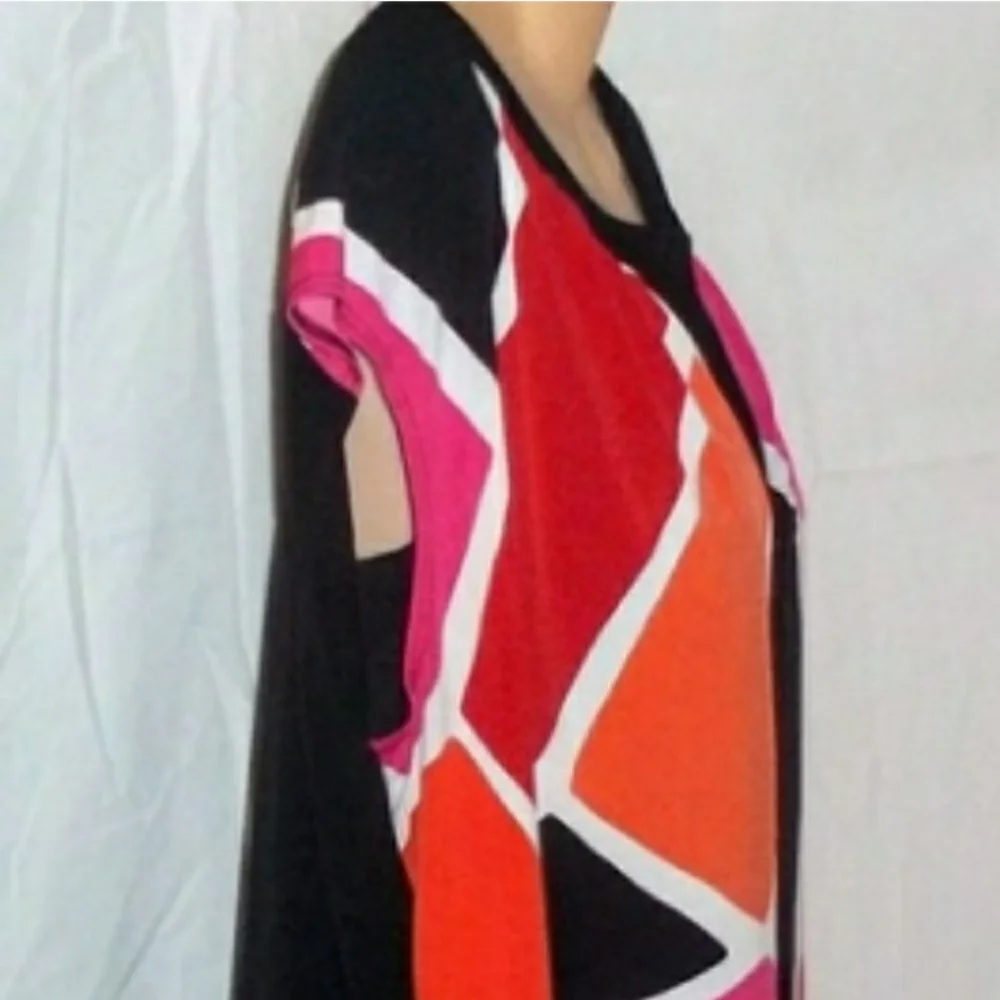 Worthington Geometric Blouse - Red, Pink, and Black, 3X - Picture 5 of 8